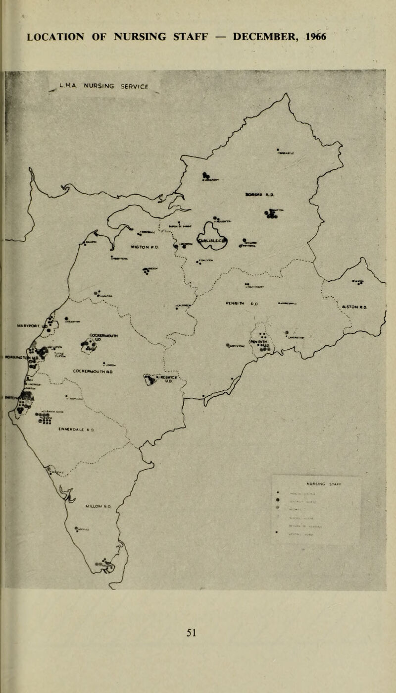 1 LOCATION OF NURSING STAFF DECEMBER, 1966 lha nursing service M>U.OM R Q