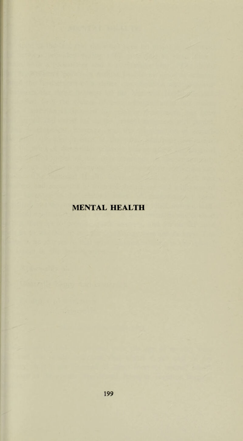MENTAL HEALTH