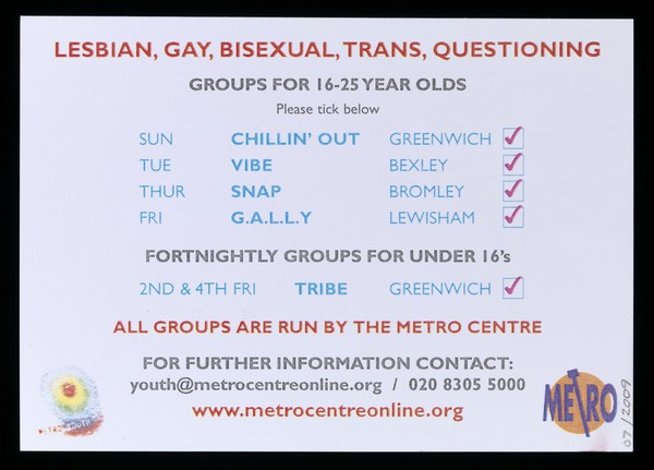 I do it 5 times a week... : ask me how! Lesbian, gay, bisexual, trans, questioning groups for 16-25 year olds ... / Metro.