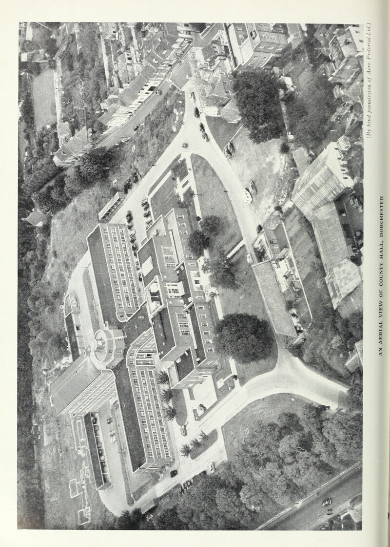 AN AERIAL VIEW OF COUNTY HALL, DORCHESTER