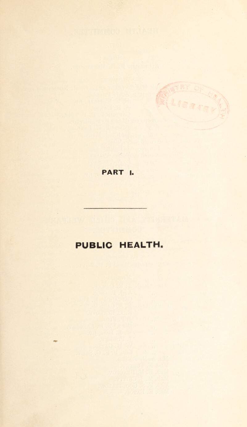 PART |. PUBLIC HEALTH