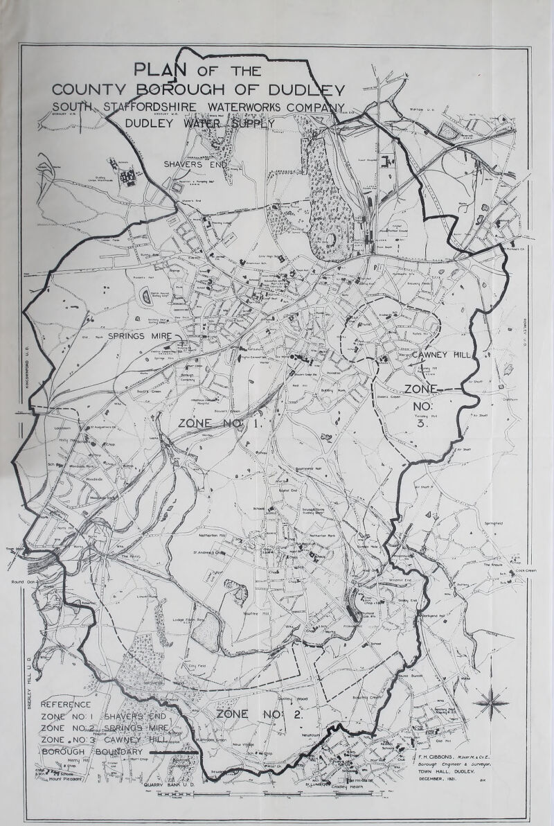 BRIERLEY HILL U. D. HLAjNI OF THE \ COUNTY BOROUGH OF DUDlSeY SOUTKv SXATORDSHI RE WATERWORKS COM PAUY X DUDLEY WATER. a&UPPLY Mf 1 J WNEY HILLt .» Ini^ncf Ckmenr* Jcl^g Jhrrff Woodside 'HorfJ *Chop. The Knou/ie Round Ooh: juilree Hill REFERENCE 'ZONE NO- I ^2<5nE NO;:„2_ ZONE . NCY 3 BOROUGH % tj F. H. GIBBONS . MJNsr.M. & Cv. C.. Borouijr engineer A Surveyor TOWN HALL. DUDLEY. / . i.w /&# QUARRY BANK U. D. 'c'radleij Meath