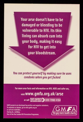 Inside the arse : arse facts 1, the bottom line / GMFA.