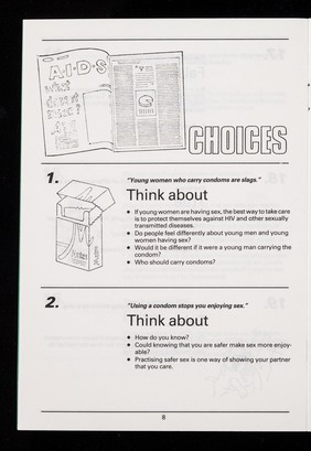 Choices : a game about H.I.V. & AIDS / produced by Lothian Regional Council Community Education Service.