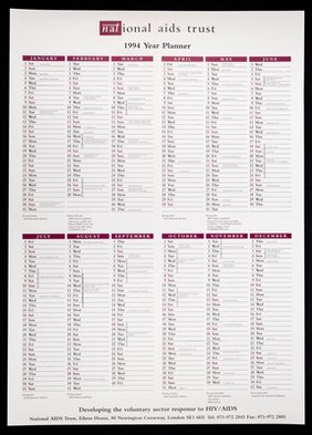 National AIDS Trust 1994 year planner / National AIDS Trust.