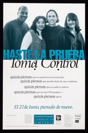 Take the test, take control ... National HIV testing day June 27 = Hasta la pruera toma control / a project of the National Association of People with AIDS.