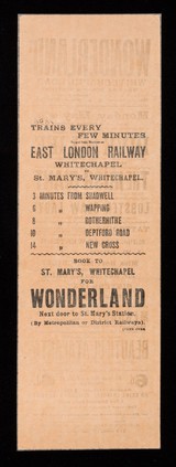 Monday, May 4th, and until further notice : dive for life ... The Irish Giant, Captain Murphy, standing nearly 8ft. high, Lobster Claw Lady ... tattooing ... / Wonderland, Whitechapel Road (next St. Mary's station).