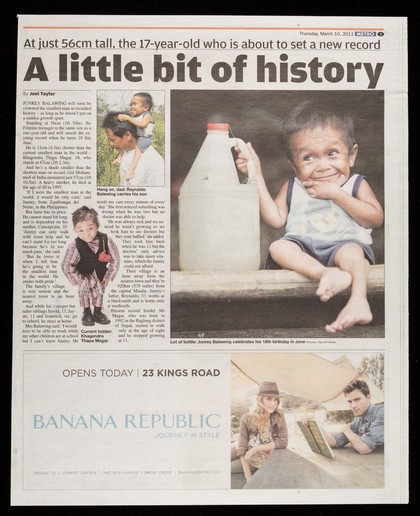 A little bit of history : at just 26 cm tall, the 17-year-old who is about to set a new record.