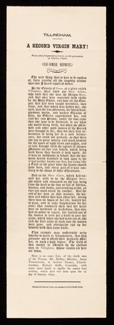 Tillingham : A second Virgin Mary! : from some fragmentary leaves, in the possession of Charles Clark. (Fac-simile reprint) / printed by Charles Clark, (an amateur) at his Private Press.