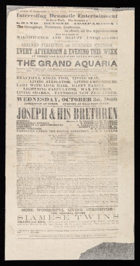 Last week of the extraordinary and wonderful Albino Family : white negroes, or moors, from Madagascar, consisting of a husband, wife and child ... : What can they be? ... What is it? ... More wonderful curiosities! The original Siamese twins Chan and Eng ... / P.T. Barnum.