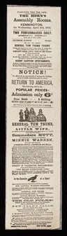 Positively one day only! : The Horn's Assembly Rooms, Kennington, on Wednesday, April 3rd, 1872 : Two performances daily. Afternoon at 3. Evening at 8. Sylvester Bleeker, manager. General Tom Thumb Troupe ... / Horn's Assembly Rooms, Kennington.