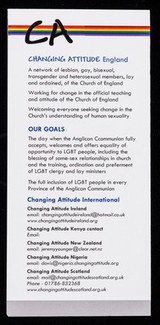 Changing Attitude England : working for gay, lesbian, bisexual and transgender affirmation in the Anglican Communion / Changing Attitude Trust.