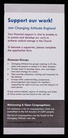 Changing Attitude England : working for gay, lesbian, bisexual and transgender affirmation in the Anglican Communion / Changing Attitude Trust.