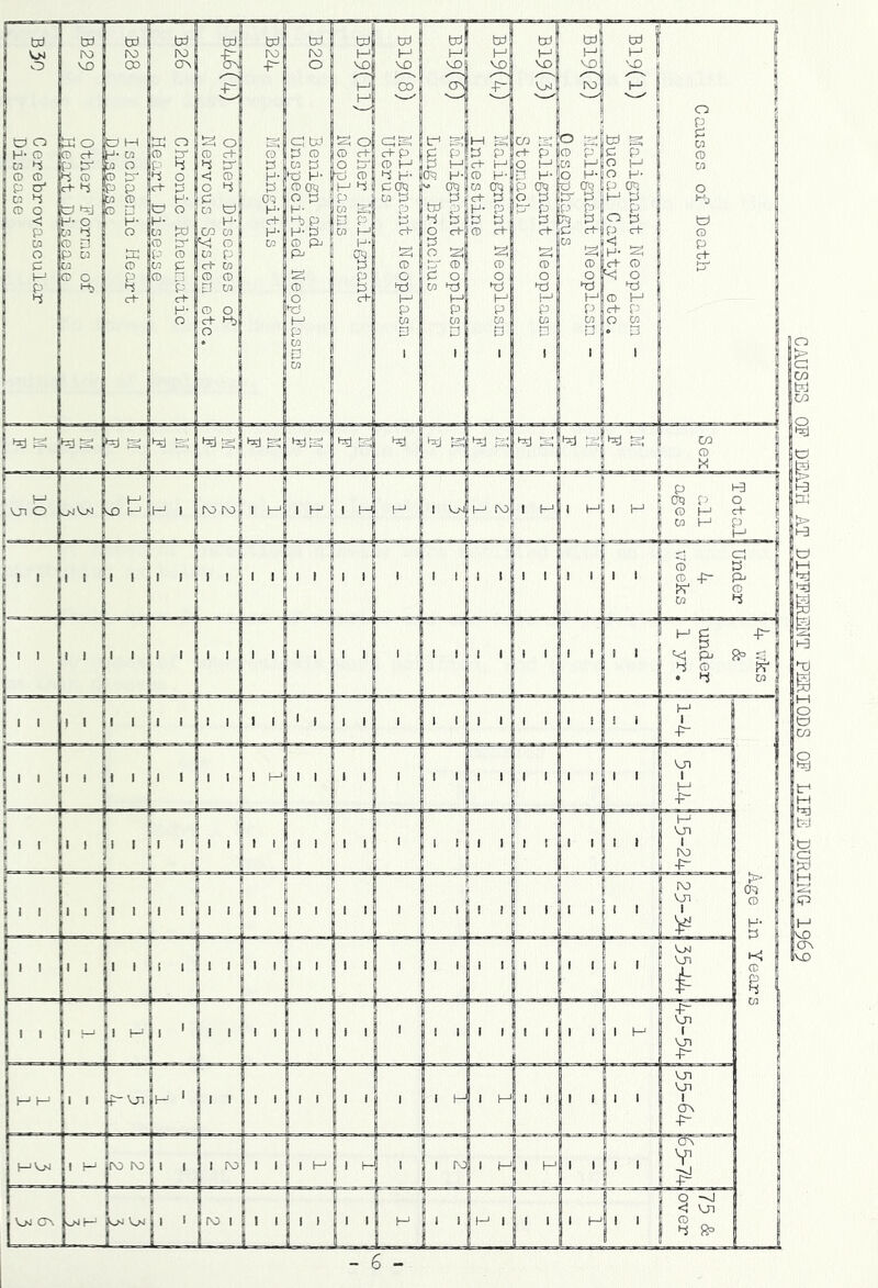 CAUSES OP DE/iTH AT DIFFERENT PERIODS OF LIFE DURING 1969