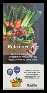 Eat more veg : join the veg club this September with a weekly organic box to your door / Abel & Cole.