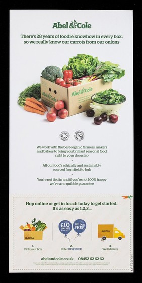 Eat more veg : join the veg club this September with a weekly organic box to your door / Abel & Cole.
