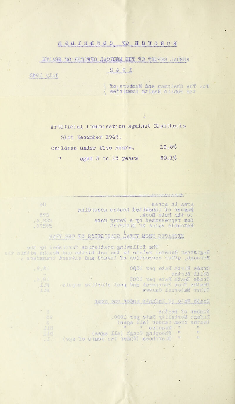 ,i a iiati ;.v o : 'to H o u o ft o a htjaih 'to S3QM0 lAQigati siiT 'Ho laoiaa jaueuia s £ e r ( tc j avsctasM Jbfia naflxtii|||0 efiT :oT ( S9u iimaiQO dilpsH oildjti ertt . Artificial Immunisation against Diphtheria 31st December 19420 Children under five years. 1605^ « aged 5 to 15 years 6301fo £8 evs -as'ice a! nevA gnibhoaOB esajxort JoeiMarffii to ‘xedmuW .tfcsofi eifesST srf.t of efsS %jRXt9% a x<$ b?&m&9?q$ri msZ iorrtaid lo suIbY fcfcfpeiteH yq aoigaiTATg ATX? MOEffi SgOAiETO erie invlx aoifeitefa; gnivvoXJ.nl sjeW* * . .if. : : c6 hi...:: c.rffiid fen orlf of otbIs'x J.avsne-D ‘XsdiaissH: . . h'inv/tjjo hue btavm.l to rtoif09*i'xoo veita %d^uoioE 0001 Tsq six. A dlvid ebnvO • efltixS IIii£ s‘ . . sd £ 1 I’■ evxi'iocfa laoci hxis XaTisf/f eilC movi■adfaeC avmrvi j.. ;.cn:ei,sM ve.ri.iO i&ey a vshnn sinnlnl, lo. e lcH' lifAad. aicksed Ip. vscTmuH ...0001 T'sq elafr yiileivo'A tne'in.T (a©39 lie) veonri-monl artfaed !f  . aelaaeM M . (aeyy; .A.. • rCgnoO 3niq00.ll (03d lo avasy civ;- isftftTT) aebriviaid w n