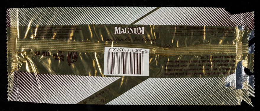 Magnum White : the creamiest vanilla dairy ice cream luxuriously dipped in white Belgian chocolate / Wall's Ice Cream Ltd.