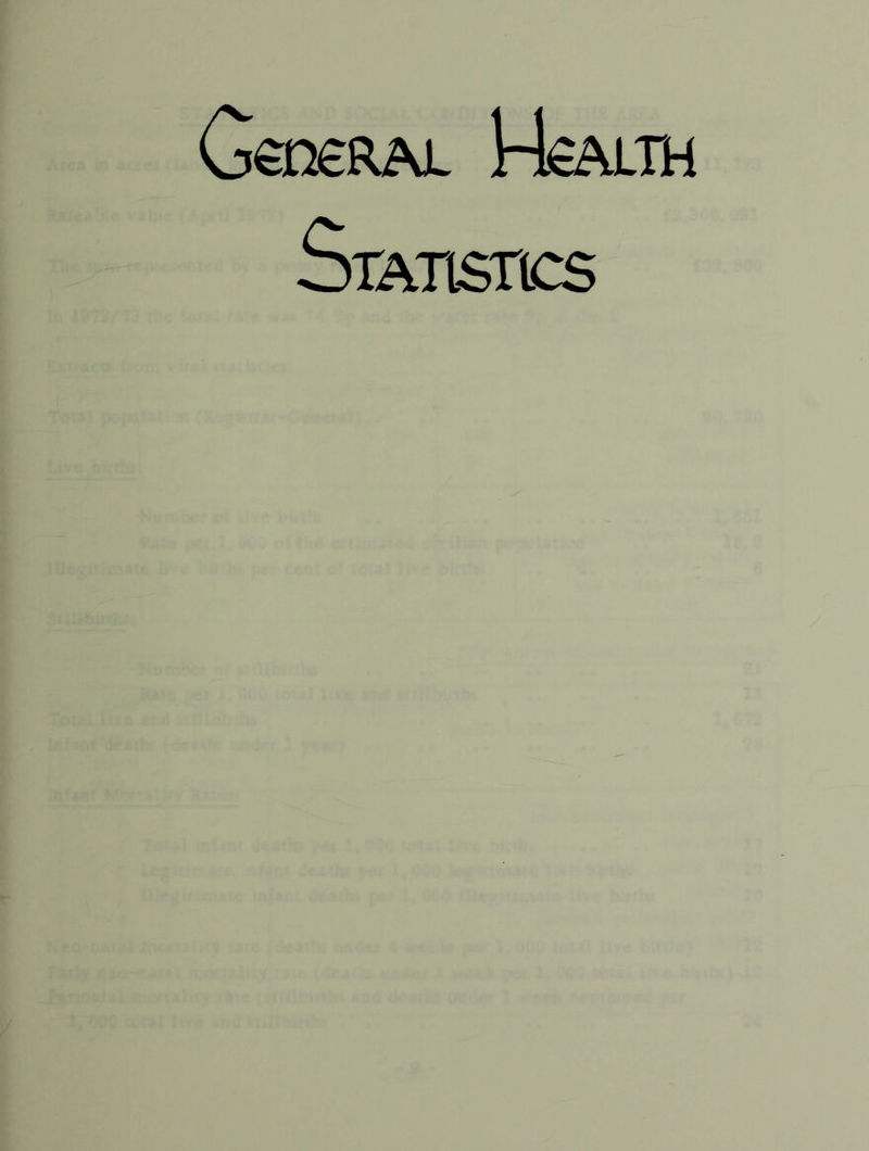 GetiSRAL l-kALTH StATlSttCS
