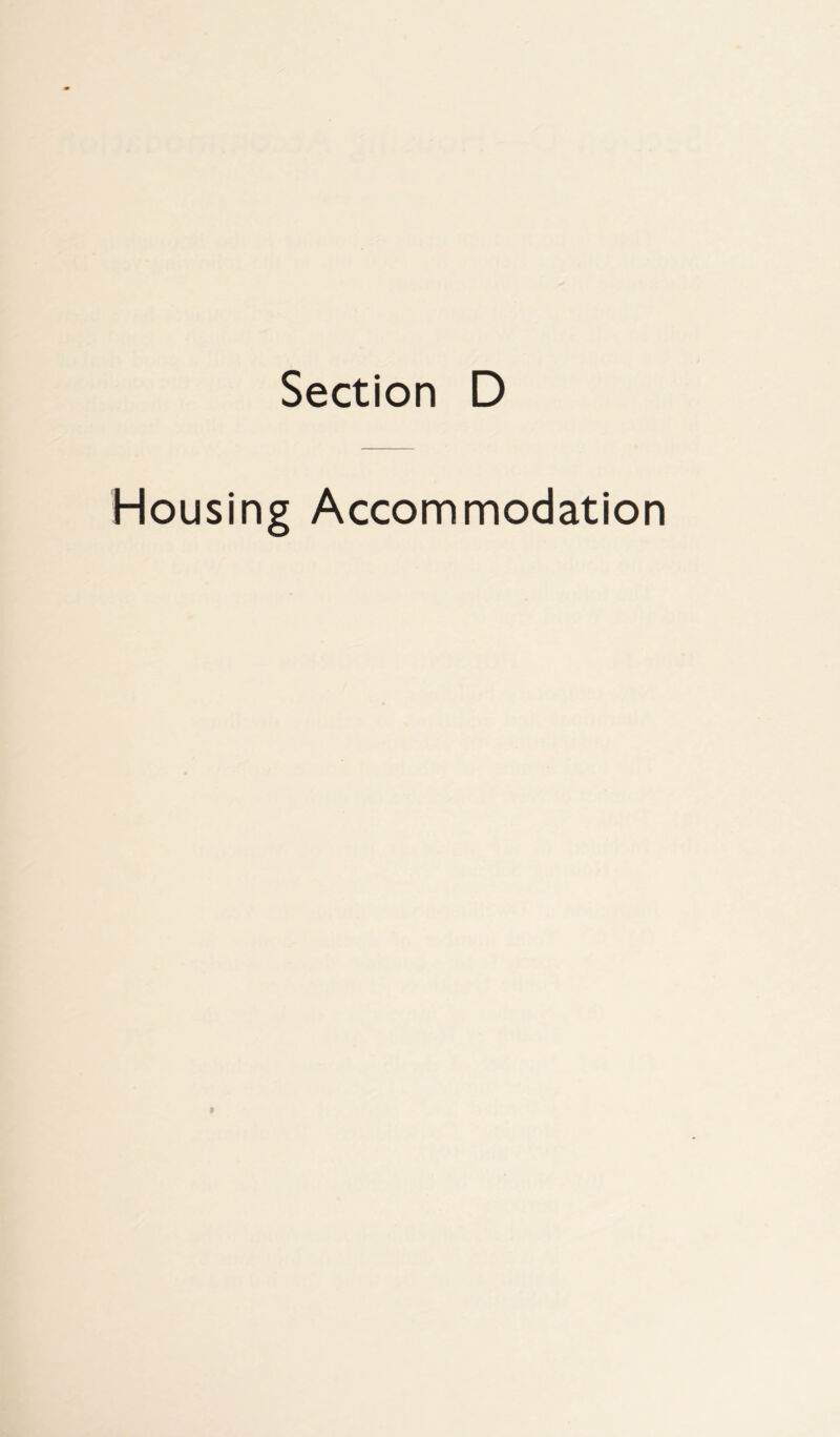 Housing Accommodation