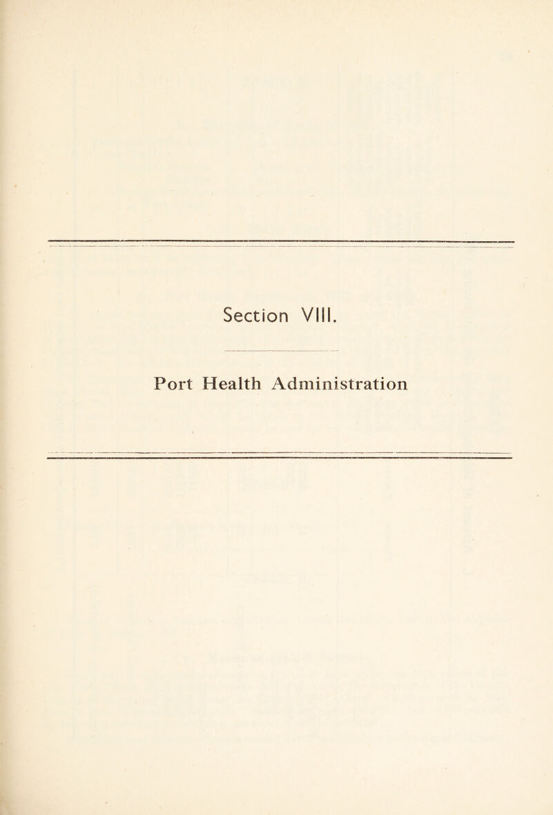 Port Health Administration