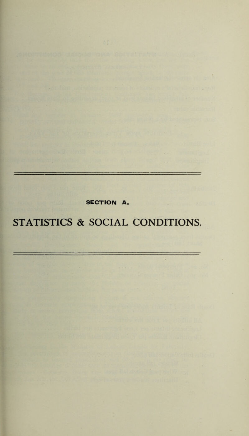 SECTION A. STATISTICS & SOCIAL CONDITIONS.