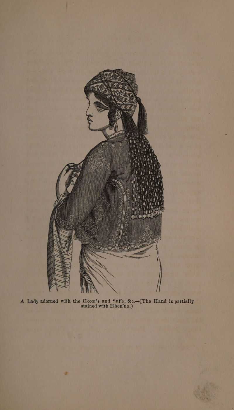 BHC ACR A Lady adorned with the Ckoor’s and Suf’a, &amp;e—(The Hand is partially stained with Hhen’na.)