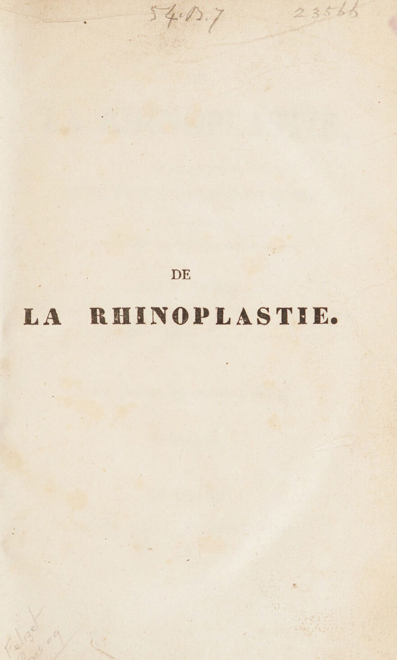 Le » &amp; L./ DE LA RHINOPLASTIE.