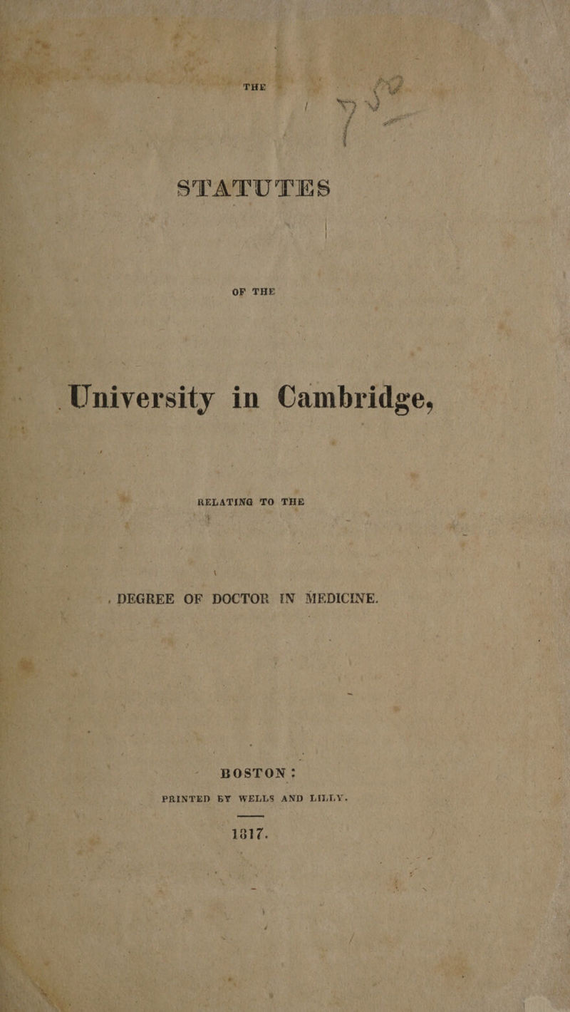 rsity in Cambridge, —  : ‘ * ri o RELATING TO THE . a Aiea) 4 ‘Vine ae no vant |, DEGREE OF DOCTOR IN MEDICINE. — * 4 U rae A , é oar n u &gt; ™ ~: ' ‘4 ” Fa iow ‘s BOSTON: 