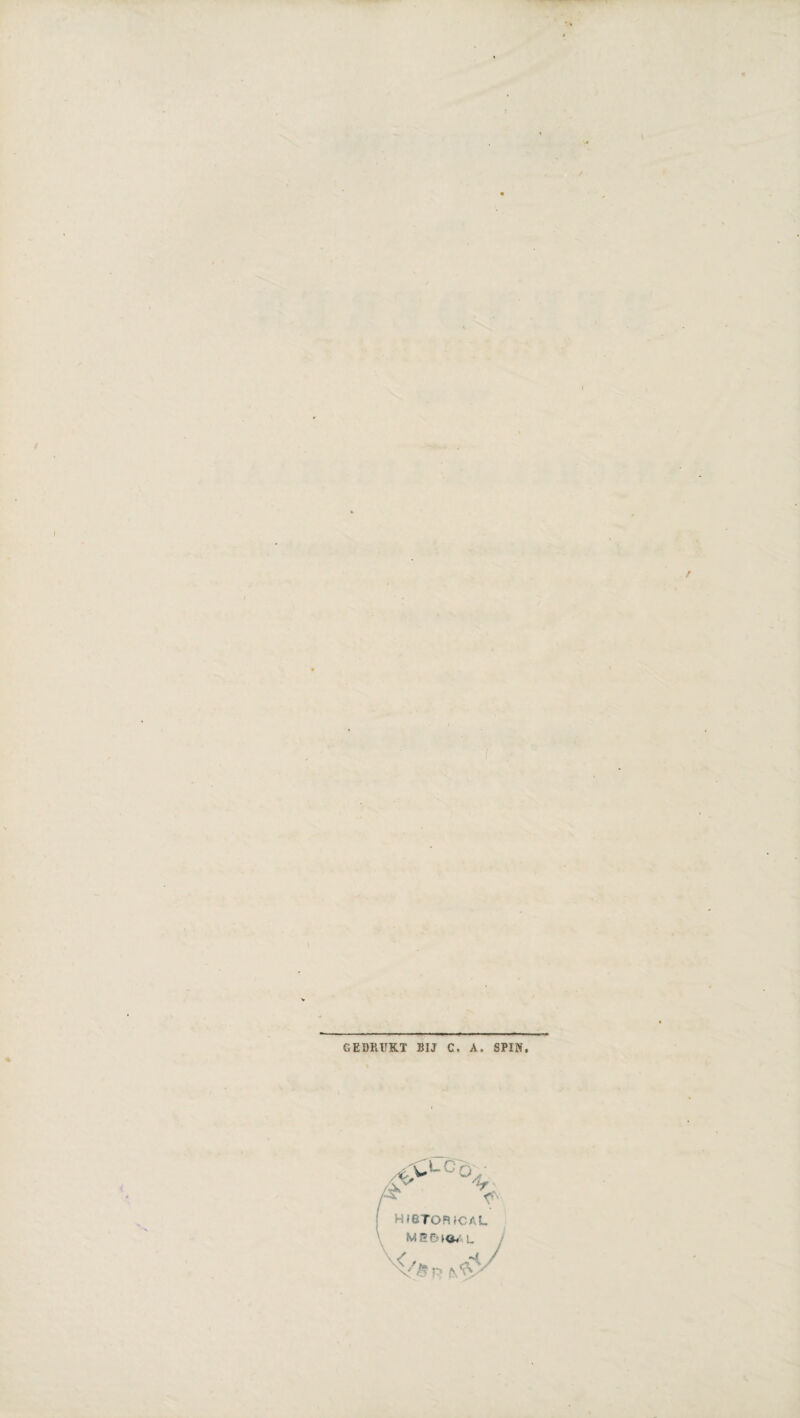 GEDRUKT BIJ C. A. SPIN A>L:°4. fit > hibtofucal M85IO/ l