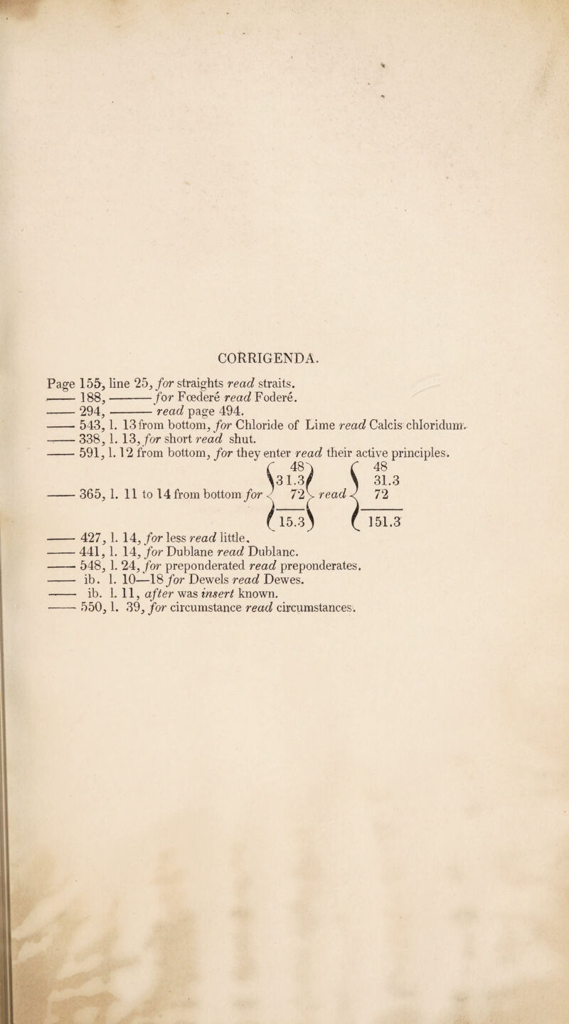 of Mercury and 17.40 parts or two equivalents ot dried chlo¬ ride of sodium, and subliming them by means of a strong heat. The theory of this process is thus explained : the metallic base of the chloride of sodium, the sodium, is oxidized at the expense of the peroxide of Mercury contained in the bipersulphate, and is thus converted into soda, which unites with the sulphuric acid of the bipersulphate, and forms sulphate of soda : this remains in the bottom of the subliming pot, whilst the chlorine and the Mercury, at the same instant, combine and are sublimed in the form of a bichloride. The perfection of the process depends on the preparation of the bipersulphate; for, unless this be com¬ plete, a mixed salt, containing both the chloride and perchloride, is the result: the process, therefore, of the Dublin college, into which nitric acid enters and secures the conversion of the Mer¬ cury into a peroxide, is to be preferred. The period when this salt was first made is unknown; it is mentioned in the works of Rhases, Avicenna, and Geber, whc lived in the tenth and eleventh centuries. The processes recom¬ mended in the British Pharmacopoeias are a modification of the process invented by Kunkel, in 1722. In the large way, the bipersulphate and the sea-salt are ground together with black oxide of manganese, and the mixture, after being left lor two or three days and dried with a gentle heat, is sublimed in bolt heads, on a sand bath. It is thus procured in the form of a solid cake. The simplest and most direct method to form this salt is to dissolve the red oxide in muriatic acid*. The solution is effected without any ebullition or disengagement of gas ; and when it is left at rest, the salt crystallizes spontaneously. This fact supports the opinion that the bichloride, in solution, is a muriate of the peroxide. Perchloride of Mercury is usually in the form of a white semi-transparent mass, consisting of small prismatic crystals; but, when the aqueous solution is carefully evaporated, it forms in rhomboidal cubes, or quadrangular prisms, with their sides alternately narrower, terminated by dihedral summits. It slightly effloresces in the air. Its taste is extremely acrid, and most disagreeably styptic. Its sp. gr. is 5.200 at 60°Fahr. It is soluble in about nineteen parts of cold water, and about twice its weight of boiling water : alcohol, at the ordinary tem¬ perature of the atmosphere, dissolves | of its weight. It is soluble also in ether, in sulphuric, nitric, and muriatic acids, without alteration: and, in Ether and Alcohol, Camphor augments its solubility—a great practical advantage. Light decomposes the solution of the bichloride in water, and the protochloride is precipitated. It is decomposed by the fixed alkalies and lime * Tromsdorflf, Berthollet.