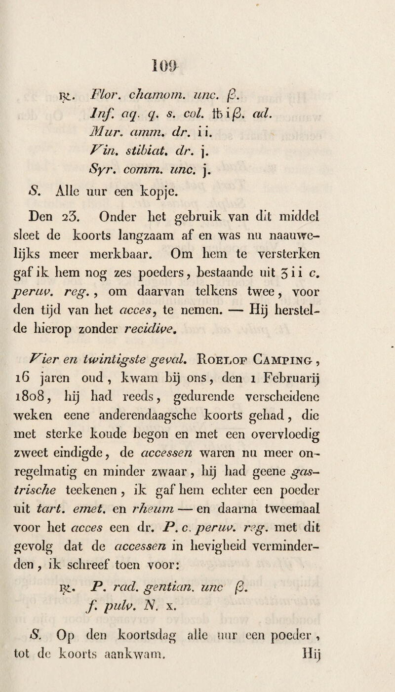 251 Hier is, i°. ie noemen de mindere oplosbaar¬ heid in alcohol door het groot residuum bij de aanwending van eene ïömalige hoeveelheid van dit versterkt vocht. 2°. Dat deze quinine op zich zelf en met zuren verzadigd, eene mindere doordringende bitterheid scheen te verraden, dan die bij de gewone quinine merkbaar is. Ofschoon eene proef door liet bedriegelijk zintuig des smaaks genomen, niet dan zeer vermoedelijk moet ge * houden worden. 3°. Het niet verschijnen van vlekachtige sulphas quinini, na de uitdamping, is mij ook minder verklaarbaar , doch dient nog nadere bevestiging. Overeenkomst met de quinine toonde het i.) door deszelfs oplosbaarheid in zwavelzuur (daar immers bijgevoegde of daarmede vermengde kalkdeelen door het zwavelzuur niet zoo gemak¬ kelijk zouden worden opgelost), 2.) door des¬ zelfs loogzoutigheid, 3.) door deszelfs bitteren, ofschoon iets minder sterken, smaak. Hoe het zij, het zoude de aandacht der ge¬ nees- en heelkundigen allezins waardig zijn op te sporen, of deze bijsoorten en andere soorten van kina, wezenlijk dezelfde cinchonine en qui- nine opleverden, die in den fuscus, flavus en 7'über voorhanden en gevonden zijn , dan of ook wel een dergelijk analogisch alcaloïde voorhan¬ den was, dat echter daarin zoo specifiek ver¬ schillend was, als deze kinasoort van de echte soort;