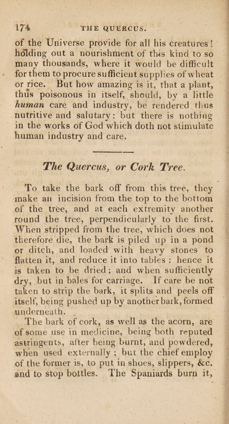 THE CAOUTCHOUC, 61 possesses the most singular properties,— ]S-o substance is yet known which is so pliable, and at the same time so elastic. This substance oozes out, under the form of a vegetable milk, from incisions made in the tree, and is chiefly gathered in time of rain, because, though it may be collected at all times, it flows then most abundantly. The means employed to inspissate and indurate it are kept a profound secret; but it is affirmed, that it thickens and hardens gradually, by being exposed to the air; and as soon as it acquires a solid consistence, it manifests a very extraordinary degree of flexibility and elasticity. Accordingly, the Indians make boots of it, which water cannot penetrate, and which, when smoaked, have the appear¬ ance of real leather. Bottles are also made of it, to the necks of which are fastened hollow reeds, so that the liquor contained in them may be squirted through the reeds, or pipes, by pressure. One of these, filled with water, is always presented to each of their guests, at their entertainments, who never fail to make use of it before eating. This whimsical cus~ tom led the Portuguese in that country to call the tree that produces this resin pao di xirringa, and hence the name of seringal is given both to the tree and to its resinous pro¬ duction. Flambeaus, an inch and a half in diameter, and two feet long, are likewise made of this resin, which give a beautiful light, have no bad smell, and burn twelve Ct