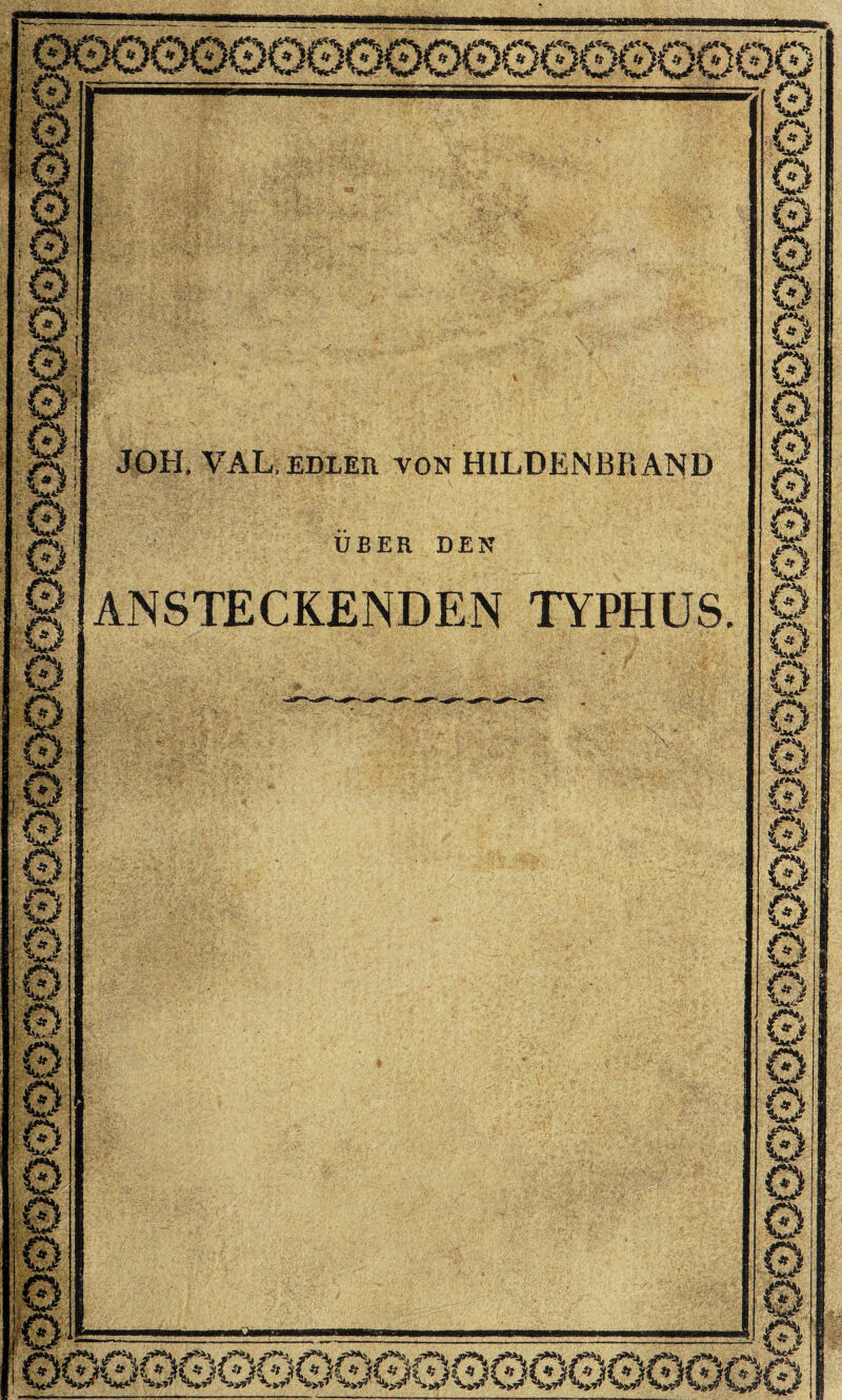 JOH. VAL.edleii von HILDENBRAND ÜBER DEN ANSTECKENDEN TYPHUS.