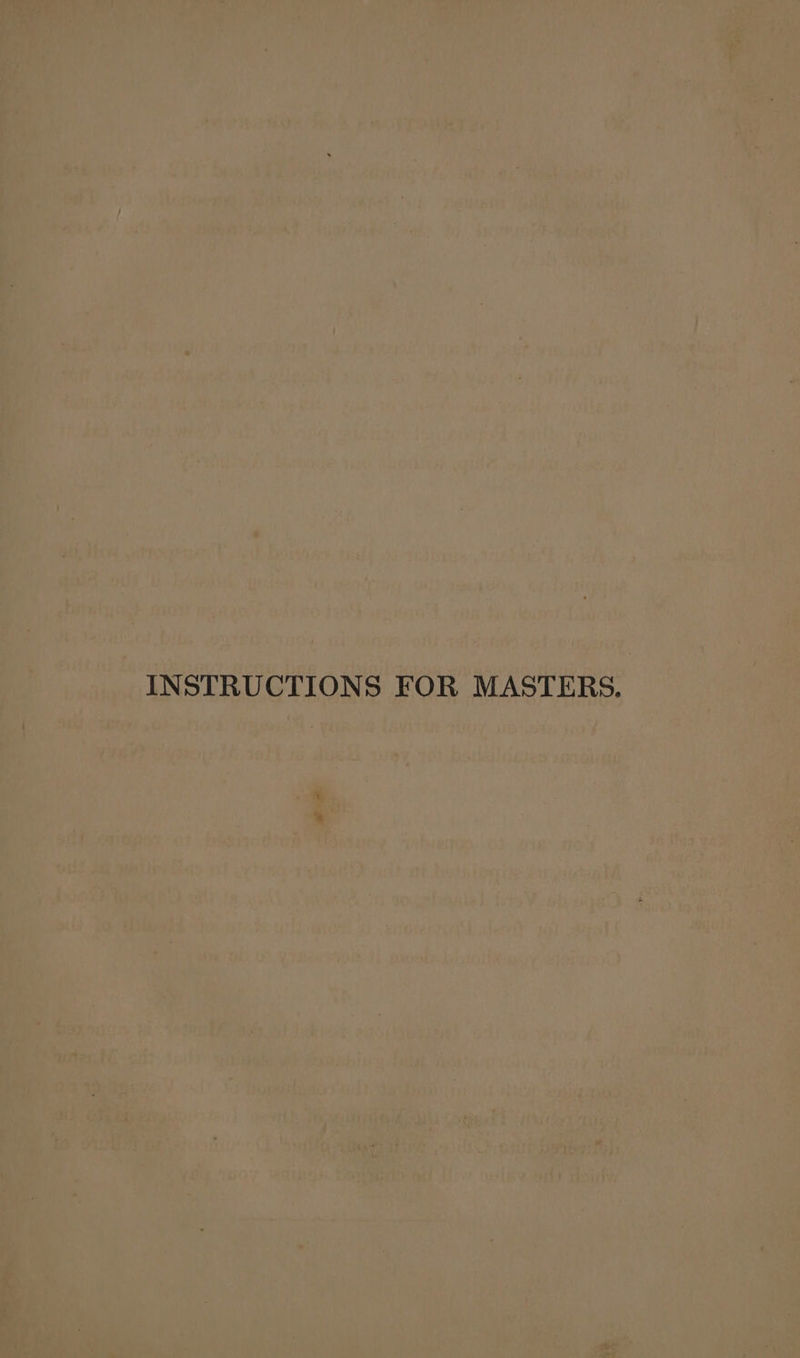 INSTRUCTIONS FOR MASTERS.