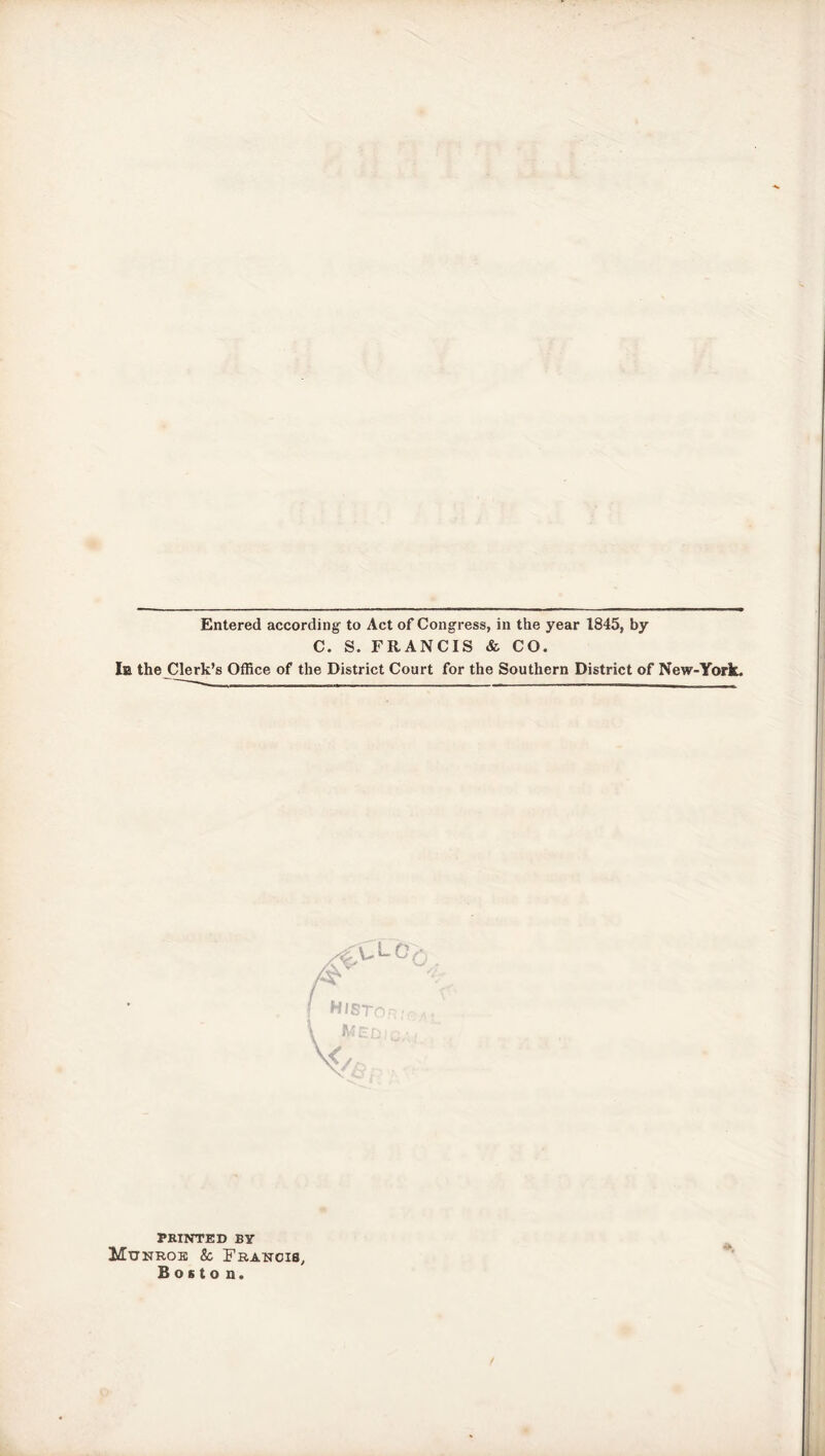 Entered according to Act of Congress, in the year 1845, by C. S. FRANCIS & CO. Ib the Clerk’s Office of the District Court for the Southern District of New-York. PRINTED BY Munroe Sc Francis, B o s t on.