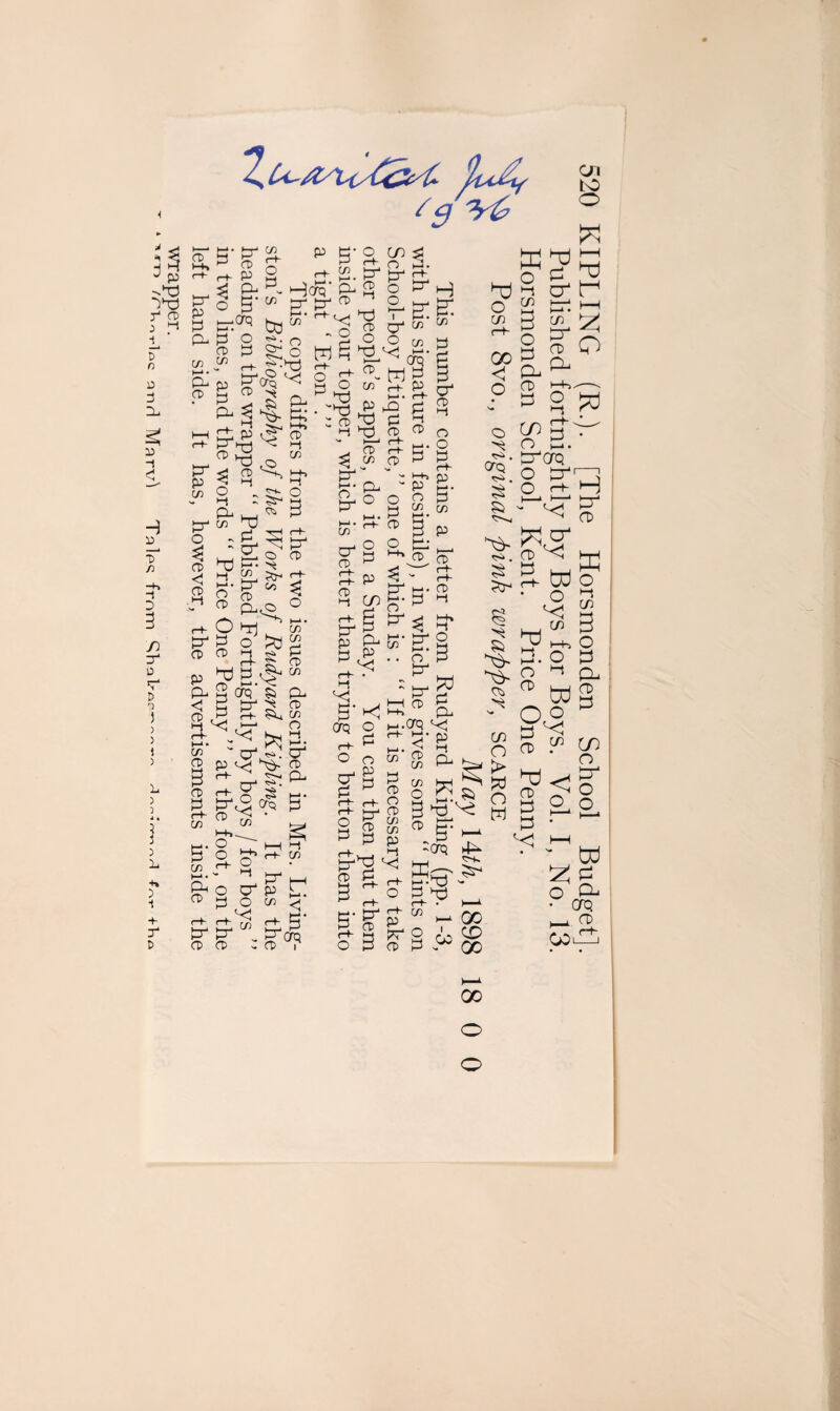 in two lines, and the words “ Price One Penny ” at the foot, on the left hand side. It has, however, the advertisements inside the wrapper. 1Tr> anrl Mprv'l from q\ra.v—~~~ ^^^^A <9 M 3^ CO P & 2 O r+ Cl X. Hcrq’ g- w cr cr OQ O 3 to CD- C/3 o ' ■ sr^ $> 3 dJ CD i-i ^ t* ^ CD CO w c-P O a3 rj d a4 $r- Cfc o ?d- to CO d4 CD rt •* ^ (—P St V y d.p^ M 3 o co co £ CD Orq g 'tf at o a a4 o CO p CO d4 p CO 5-a 2. 5 & p CD ^ c<j dj o ^ 2 ° ~ a 12^ crq CO r-+- cn ^ o 3. pr* <-+ 5 a4 co o co a >-i O d4 CD $a Cl 2 CD CO o ^ CD CL a4 2- CO p* : cd r X ?± P’ jd CTQ o CD yt d4 h-* • o d4 co* cr1 CD p cd d) d ►d CD S- a4 d H CD CD O CD y> CL o o d CD P d P o CO p I—* ■ d CO p CD P rr • << ►—* • d Gfq 3 d41- P r4 cd co 3 b: o d4 CD *-! t-K >-1 O P a4 & r+ o d o d o p d X d CL ,crq ^ - CT “t CD CO o p CD d CD CD >—r* CD P C/3 2 co d P <■+,_. /j d4^ CD d . P P' P g O p CD d ~ x 25' ~crq X H’-e co . ^ s co K hd 2 o g cn id -§ 00 g <: o g CM to o w hd ^ d ^ cr r H—* k_J l-u • t ’ & ^ P o Cd o P H Cd 53 o Gtq ^ . 5» $ Sr Si CD N« w O - > ' X o w dr CO U o 2 Cdcrq o o h—I h— XI cr O)^ 2- td • o d i—* • o CD O >-! td CD in !d3 - 4d ^+. id <j CD 0s r • ^ HH H cr CD ffi o 1-1 in 3 o d Cd CD 3 in o cr o o 00 CD 00 2 o >—l or td d Cd gtq CD oo o o