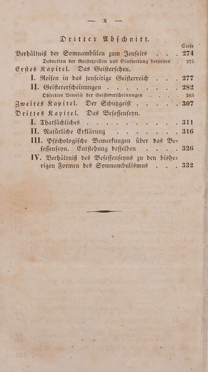 — X — Dritter Abſchnitt. Verhältniß der Somnambülen zum Jenſeits . Deduction der Geiſterviſion und Eintheilung derſelben . Kapitel. Das Geiſterſehen. Reiſen in das jenſeitige 8 8 in Geiſtefeſchimüenn;;;; Objective Beweiſe der Geiſtererſcheinungen Drittes Kapitel. Das Beſeſſenſeyn. tächhe ss e III. Pſychologiſche Bemerkungen über das Be— ſeſſenſeyn. Entſtehung deſſelben . IV. Verhältniß des Beſeſſenſeyns zu den bishe⸗ rigen Formen des Somnambulismus . , .