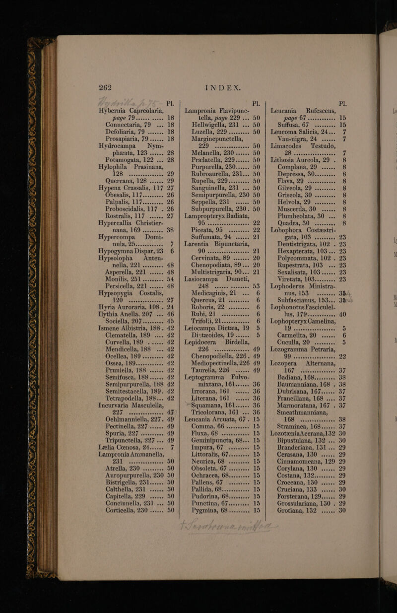 “7, ae we an We (i ®) ee ap me ys il 2 tS we Ve ao THD ONDE eae MED ER WAN ENDS) 4 rea Tepair-opattte. Cm. Ui? ; PH oe sere meperei eear re era VE — cece  Se a 0 WX: — 262 Hybernia Capreolaria, Page 19 sates sr nvoss Connectaria, 79 Defoliaria, 79 ....... Prosapiaria, 79 ...... Hydrocampa Nym- pheata, 123 ...... Potamogata, 122 ... Hylophila Prasinana, a een 2 ects Quercana, 128 ...... Hypena Crassalis, 117 Obesalis, 117......... Palnalish 1275.00; Proboscidalis, 117 . Rostralis, 117 ...... Hypercallia Christier- nana, 169 ......... Hypercompa mila Zoe. teeta es Hypogymna Dispar, 23 Hypsolopha Anten- nella; 22) .vccctsee Asperella, 221 ...... Monilis, 251 ......... Persicella, 221 ...... Hyria Auroraria, 108 . Ilythia Anella. 207 ... Sociella, 207......... Ismene Albistria, 188 . Clematella, 189 .... Curvella, 189 ...... Mendicella, 188 Ocellea, 189 ......... Pruniella, 188 ...... Semifusca, 188 ...... Semipurpurella, 188 Semitestacella, 189. Tetrapodella, 188... Incurvaria Masculella, 2h -\ stseatecdereess Oehlmanniella, 227. Pectinella, 227 ...... PUTA, 227A ciecvees Tripunctella, 227 ... Leelia Coenosa, 24...... Lampronia Ammanella, Pan AS DORs Atrella, 230 ......... Auropurpurella, 230 Bistrigella, 231...... Calthella, 231 ...... Capitella, 229 ...... Concinnella, 231 ... Corticella, 230 ...... 50 INDEX. Lampronia Flavipunc- tella, page 229 ... Hellwigella, 231 ... Luzellay i229: sc deces Marginepunctella, 229 his dake vee beta ees Melanella, 230 ...... Prelatella, 229...... Purpurella, 230...... Rubroaurella, 231... Rupella, 229......... Sanguinella, 231 ... Semipurpurella, 230 Seppella, 231 ...... Subpurpurella, 230. Lampropteryx Badiata, Homi iesectiseteasens Piceath, 95) ceissiees Suffumata, 94 ...... Larentia Bipunctaria, OD Te ee eavekeee Cervinata, 89 ....... Chenopodiata, 89... Multistrigaria, 90... Lasiocampa Dumeti, 245) a aensee see: Medicaginis, 21 Quercus, 21 ......... Roboris, 22 ......... Reabnseh lets eee Triioks, Zi. aces Leiocampa Dictza, 19 Dicteoides, 19 ...... Lepidocera _ Birdella, 226 its ieee kev Chenopodiella, 226. Mediopectinella, 226 Taurelia, 226 ...... Leptogramma Fulvo- mixtana, 161...... Irrorana, 161 ...... Literana, 161 ...... *~Squamana, 161...... Tricolorana, 161 ... Comma, 66 4.05.0<<0% Blaxa, 65°. ovec.twate Geminipuncta, 68... Impura, 67 .......+. Littoralis, 67......... Neurica, 68 ......... Obsoleta, 67 ......... Ochracea, 68......... Pallens, ‘67 (}\0s.e5.0. Pallida, 681 ..0ecss ces Pudorina, 68......... Punctina, 67.......6. Pygmina, 68 ......... Pl. Leucania Rufescens, Leucoma Salicis, 24... Vau-nigra, 24 ...... Limacodes ‘Testudo, Lithosia Aureola, 29 . Complana, 29 ...... Depryessa, 30......+6. Plava, 29 Widecseesss Gilveola, 29 ......0s. Griseola, 30 ......... Helvola, 29 ......00- Muscerda, 30 ...... Plumbeolata, 30 ... Quadra, 30 ......00. Lobophora Costezestri- gata, 103 ....0600. Dentistrigata, 102 . Hexapterata, 103... Polycommata, 102 . Rupestrata, 103 Sexalisata, 103...... Viretata, 103......... Lophoderus Ministra- nus, 153 Subfascianus, 153... Lophonotus Fasciculel- Tus, 17 9a cneniewnd Lophopteryx Camelina, 1D) ei. Oes ea et eet Carmelita, 20 ...... Cuculla, 207.) adieu. Lozogramma Petraria, Lozopera Alternana, WO7?o: Stk pedeebeese Badiana, 168......... Baumanniana, 168 . Dubrisana, 167...... Francillana, 168 .... Marmoratana, 167 . Smeathmanniana, LGD: KA aceeaaee Straminea, 168...... LozotzniaAcerana,132 Bipustulana, 132 ... Branderiana, 131... Cerasana, 130 ...... Cinnamomeana, 129 Corylana, 130 ...... Costana, 132......... Croceana, 130 ...... Cruciana, 133 ...... Forsterana, 129...... Grossulariana, 130 . Grotiana, 132 ......