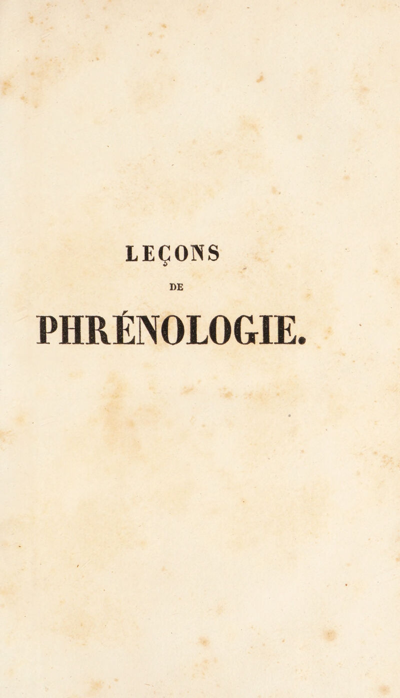 LEÇONS DE PHRÉNOLOGIE.