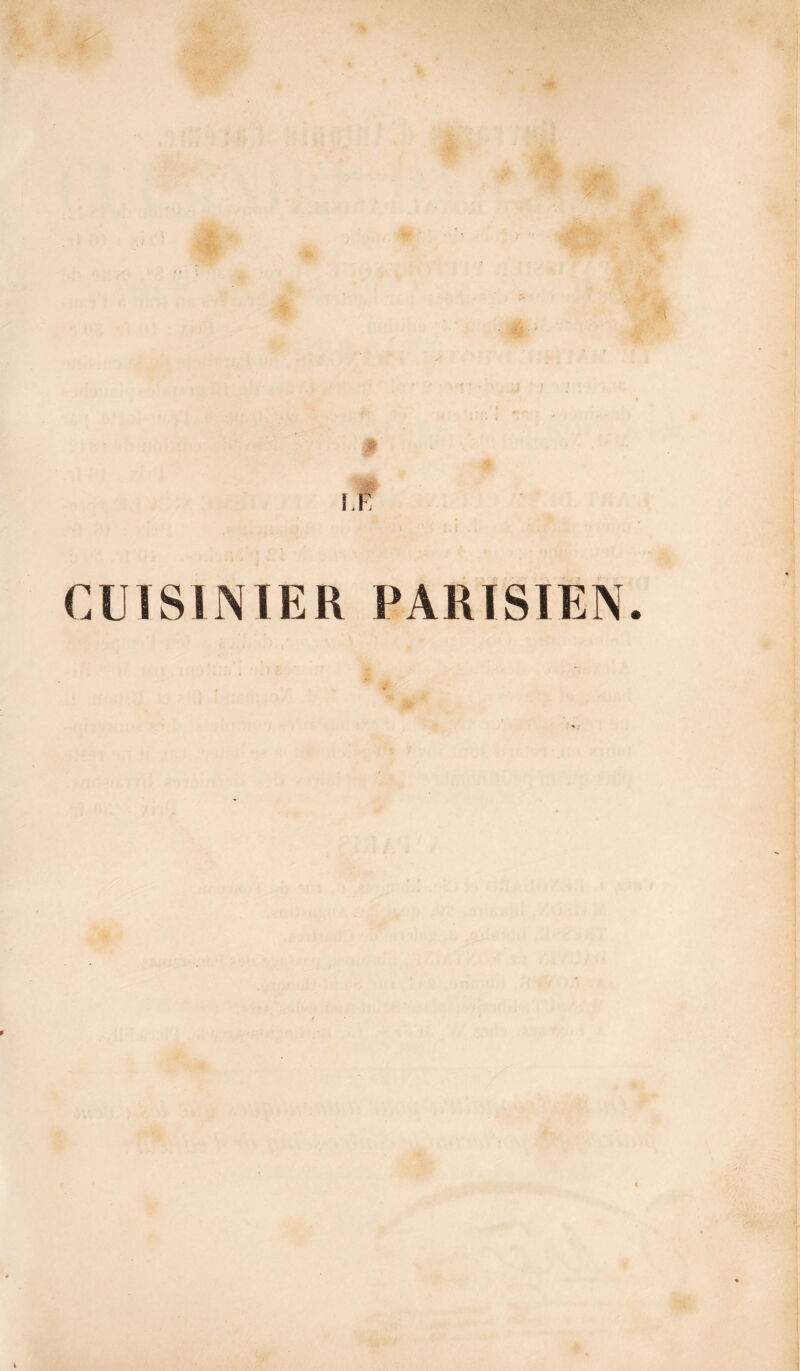 CUISINIER PARISIEN.
