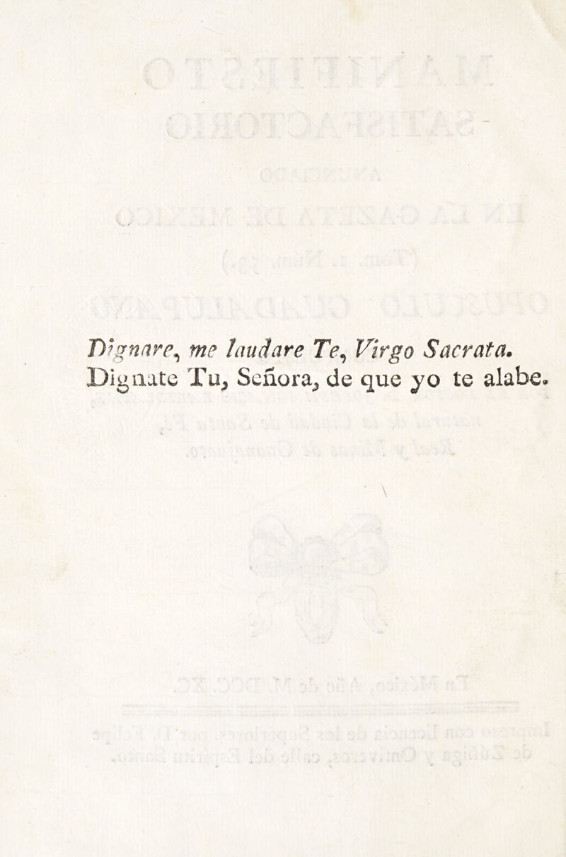 T)fgnnre^ me laudare TV, Virgo Sacrata. Dit> líate Tuj Señora^ de que yo te alabe.