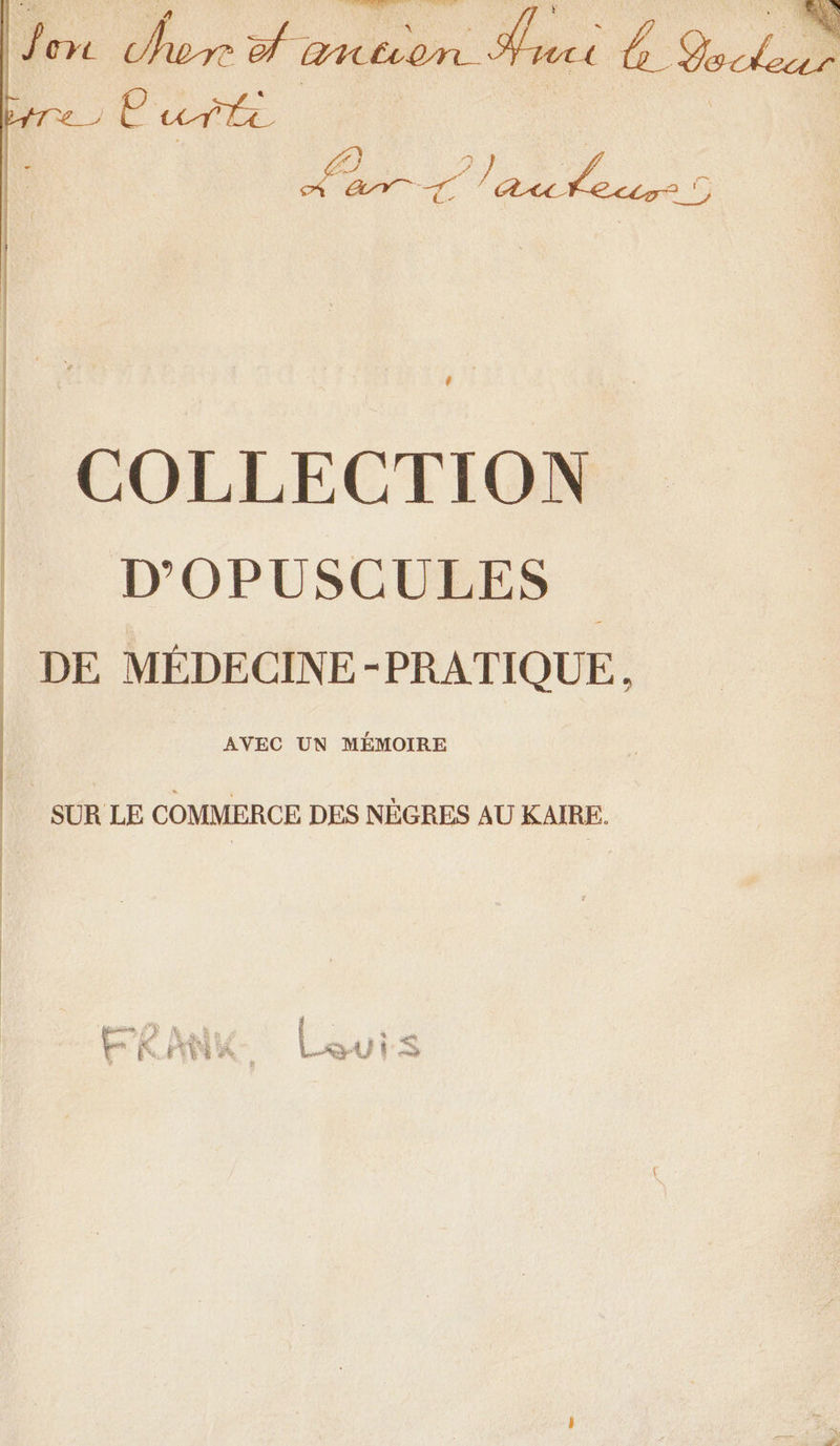 COLLECTION D'OPUSCULES AVEC UN MÉMOIRE SUR LE COMMERCE DES NÈGRES AU KAIRE. MERS LE nt È à a uk Air: ê ce 8 Ft %., ÊTES hope À