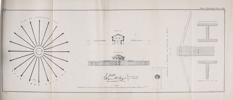 FULL SIZE SECTI ON AT :■■ '■> ■ X , . :■ x'\ :.v DOORS TO EXERCISING YARDS. ^veyor Ger of Prisons SECTIQN AT A-A FULL SIZE no Feet StaruluO/e & G’Lctho LondiUtb