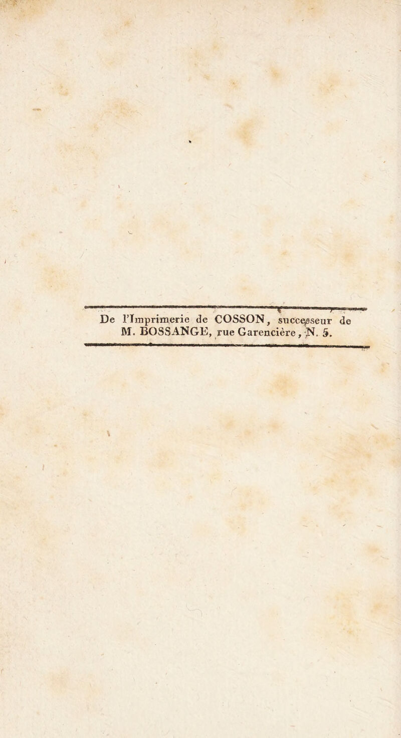 De l’Imprimerie de COSSON, successeur de