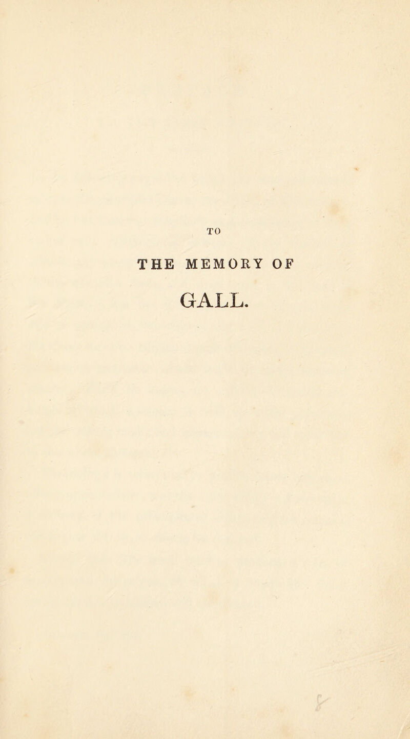 TO THE MEMORY OF GALL.