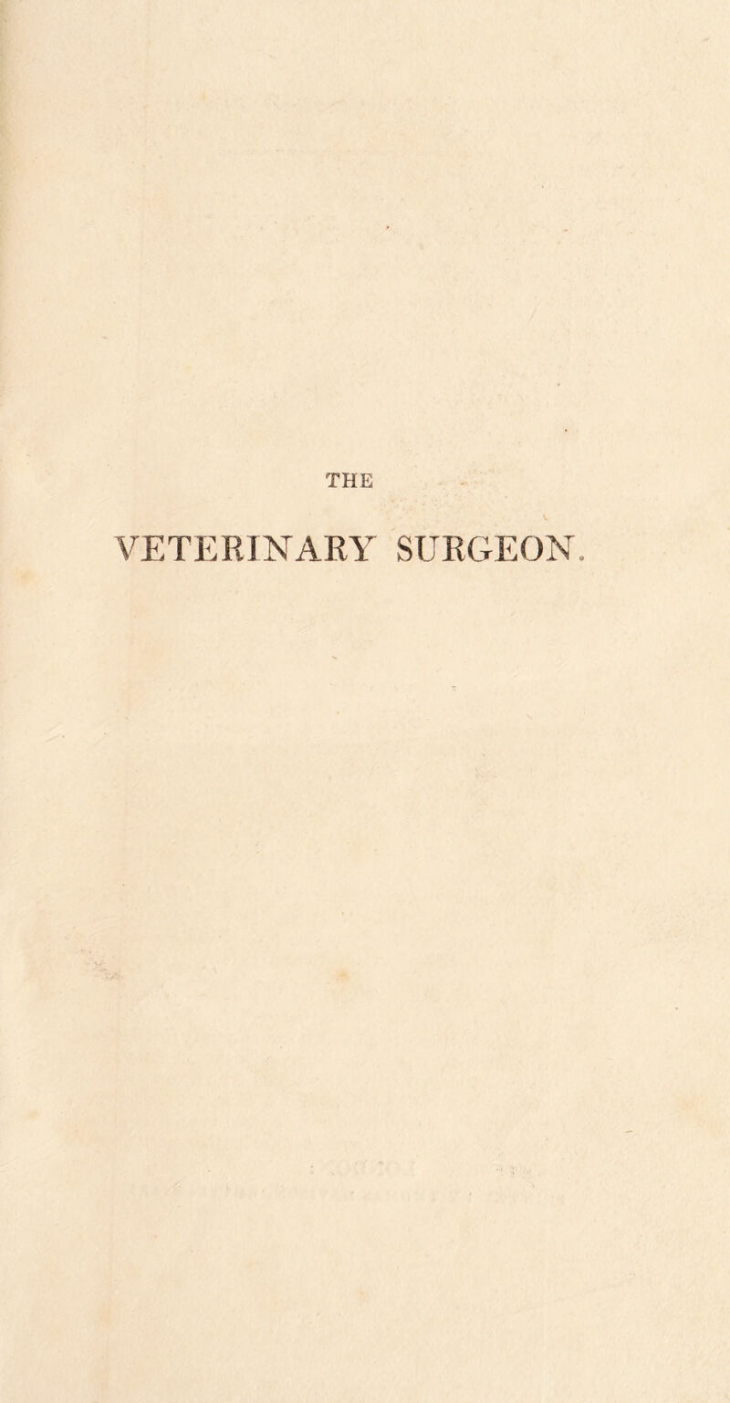 VETERINARY SURGEON.