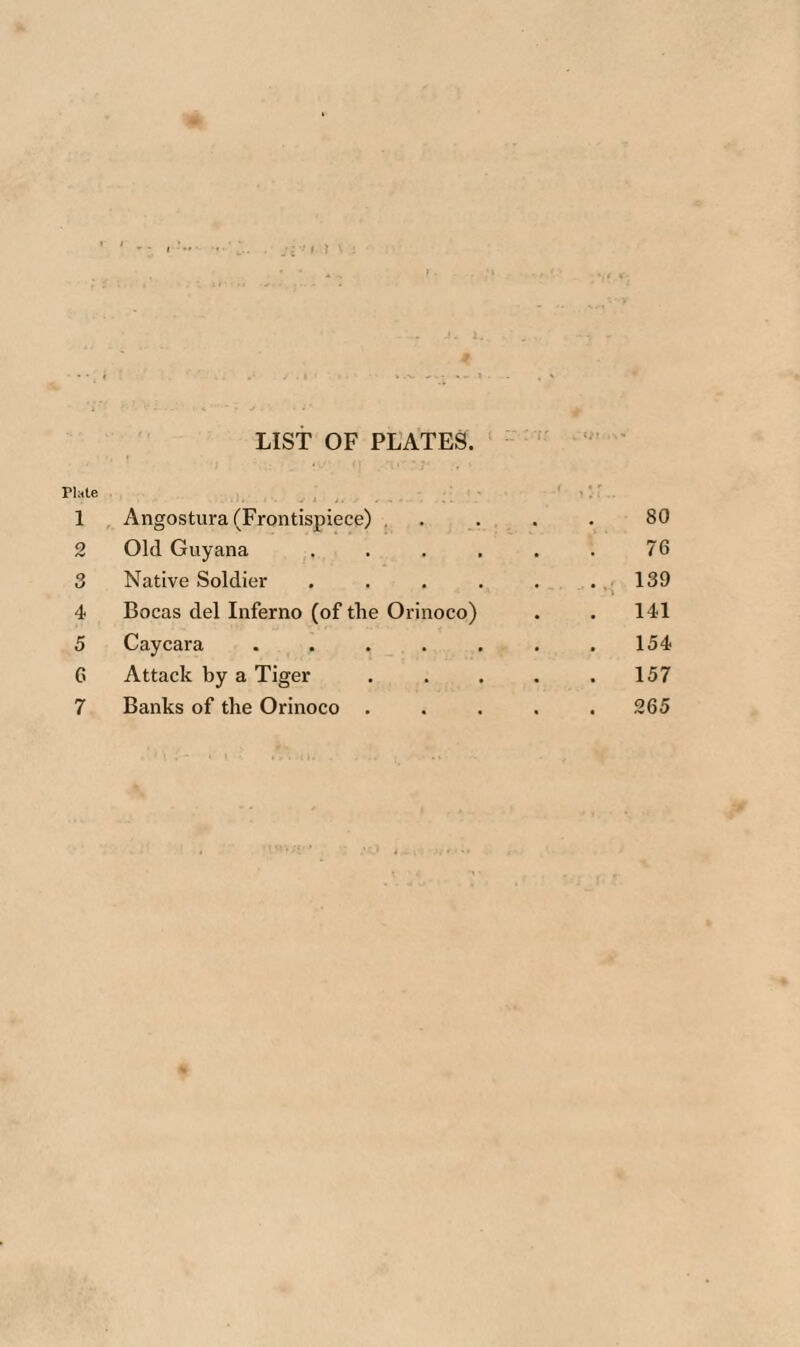 » •’ |. f \ # Plate LIST OF PLATES. 1 Angostura (Frontispiece) . 80 2 Old Guyana ..... 76 3 Native Soldier ..... 139 i 4 Bocas del Inferno (of the Orinoco) 141 5 Caycara ...... 154 6 Attack by a Tiger .... . 157 7 Banks of the Orinoco .... 265 * ' ' - ... • v J*