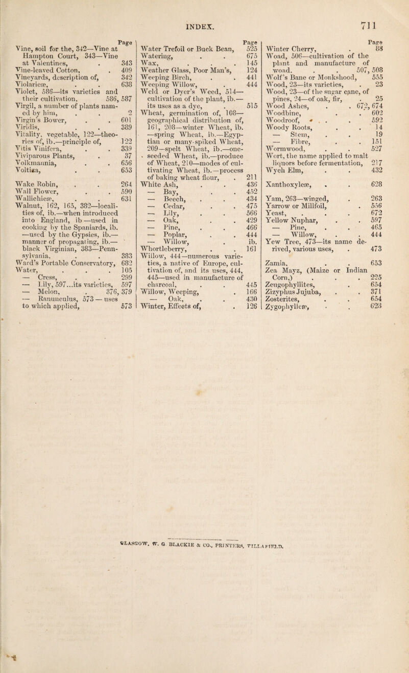 from one latitude to another. Thus the pines of the north are found on the high lands of Mexico as far as the isthmus of Panama; and the liquid amber, a handsome tree, sometimes cultivated in our shrubberies, where it is valued for its fragrance, covers the declivities of the American mountains within the tropics, in lati¬ tudes 18—19°, and is found at the level of the sea, in latitude 43^°; while the native plants of Africa are, for the most part, quite distinct from those of Europe. In the southern part of the United States are extensive plantations of tobacco, rice, and cotton. The tobacco plant, which is thought to be a native of the Andes, is seen not unfrequently in our gardens. The use of tobacco was intro¬ duced into England by Sir Walter Raleigh, in the reign of Elizabeth. Our best rice is from Carolina; but this grain is likewise imported from India, in which country, as well as in China, it forms a great part of the food of the inhabitants. The rice plant is said by Linnaeus to be a native of Ethiopia. Cotton is procured from the pods of several plants, but all of them of one family: it forms the covering of the seeds. Those of the larger species, which attain to the magnitude of trees, require, according to Hum¬ boldt, a mean annual temperature of at least C8°: the shrubby kind is cultivated with success under a mean temperature of 60 to 64°, as far as latitude 40°. In the Old World this culture is carried on near Astracan, in latitude 46°. The tree which furnishes us with mahogany, is a native of the New World. It grows to a large size, and produces handsome spikes of white flowers, not unlike those of the lilac. The mahogany of best quality comes from St Do¬ mingo; an inferior sort from Honduras, on the western shore of the Caribbean sea. From the same coast we receive two species of dye-wood: logwood, which yields a purple colour; and fustic, a brown. Brazil wood, which gives a red colour, is from Florida, on the other side of the gulf of Mexico. In the territories of the republic of Mexico grows the sun-flower, which in its native soil is said to attain to a height of twenty feet, with a flower two feet in diameter. The Jerusalem artichoke, nearly allied to the sun-flower, is from Brazil; the word Jerusalem being a corruption of the Italian girasole, “turn to the sun;” alluding to a property said to be possessed more or less by all the plants of this genus. From Mexico comes likewise the splendid dahlia, which was introduced into this country by lady Holland, in 1804. From Peru we have the potatoe, the nasturtium, the scarlet fuchsia, and the fragrant heliotrope. The common passion-flower is from Brazil. The cactus family belongs as exclusively to the New World, as the heaths to the Old. As specimens of this extensive genus may be men¬ tioned the prickly pear, or Indian fig, and the creeping cereus, which are common in our green¬ houses. There is something very marked and extraordinary in the aspect of this tribe. In many of the species the functions of the leaves and the stems are so confounded, that it is diffi¬ cult to say which of these parts is present, and which wanting. In the Indian fig it is the stem which seems wanting, the thick, fleshy leaves growing one out of the other: the foliage of the creeping cereus, on the other hand, consists en¬ tirely of long trailing stems like cat’s tails. In most of the cacti, the plant is set with prickles disposed in bunches, which enter the flesh of a person handling them imprudently, and cause inflammation. The flowers are generally beautiful and brilliant; not produced on stalks, but issu¬ ing directly from the substance of the plant. A few of the cacti are found in the United States of North America; but most of them are natives of the West Indies and South America, where they attain to a great size, and contribute to the singular aspect of the vegetation of the tropical regions of the New World. The last mentioned plants have brought us within the limits of the torrid zone. Let us now proceed to take a more general view of the productions of those glowing regions. These productions are not only more numerous, but more splendid in their colours, more fragrant, more pungent in their taste, and more varied in their forms than the plants of other climates. “When a traveller newly arrived from Europe, penetrates for the first time into the forests of South America, if he is strongly susceptible of the beauty of picturesque scenery, he can scarcely,” says Humboldt, “define the various emotions which crowd upon his mind; he can scarcely distinguish what most excites his ad¬ miration,—the deep silence of these solitudes, the individual beauty and contrast of forms, or that vigour and freshness of vegetable life which characterises the climate of the tropics. It might be said that the earth, overloaded with plants, does not allow them space to unfold themselves.” The trunks and branches of the trees are covered, not with mosses and lichens, as in our climate, but with beautiful flowers: among the rest with several species of orchis, a tribe of plants, some of which grow wild in our own country; remarkable for the singular resemblance of their flowers to certain species of insects. In the bee orchis, particularly, this resemblance is very striking. “In the torrid zone,” con¬ tinues Humboldt, “creeping plants often reach from the ground to the very summits of the trees, and pass from one to another at the height of more than a hundred feet, so as to deceive the observer, and lead him to confound the flowers, the fruit, and the leaves, which belong to different species. So thick and uninterrupted