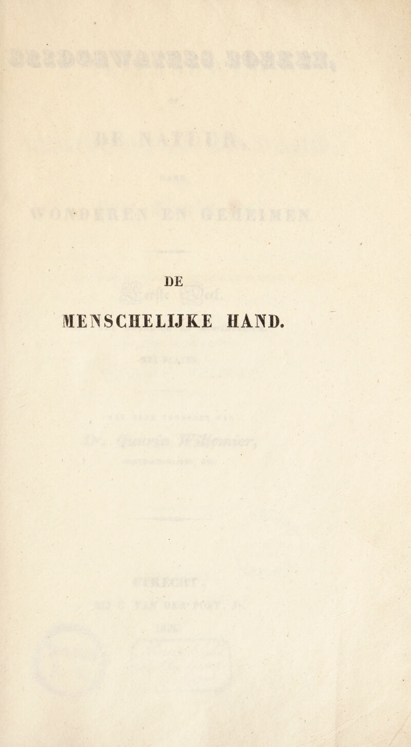 DE MENSCHELIJKE HAND.